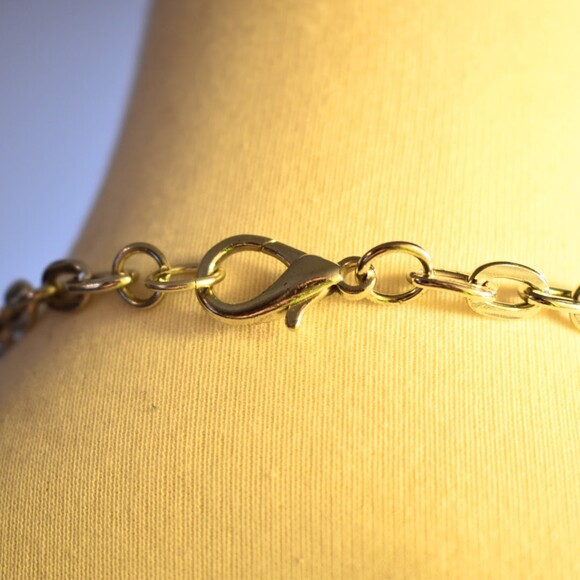 Artisan Created Rhodium Plated Chain and Rectangle Carved Pendant - Picture 4 of 4